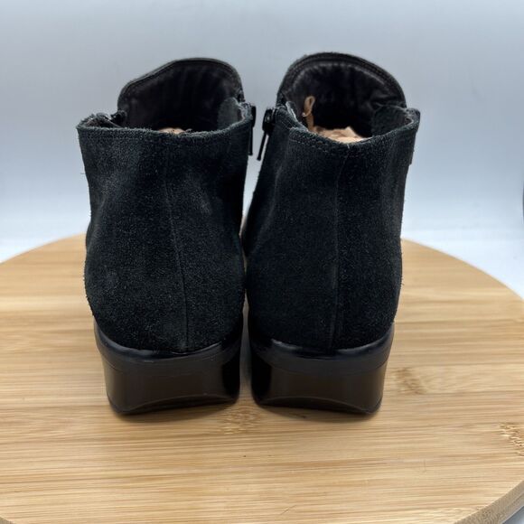 NAOT Helm Black Leather Suede Ankle Boots Dual Zip EU41 US10 Comfort Walking - Picture 5 of 13